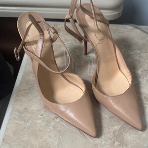 Christian Louboutin Jen Love Beige Leather Heels